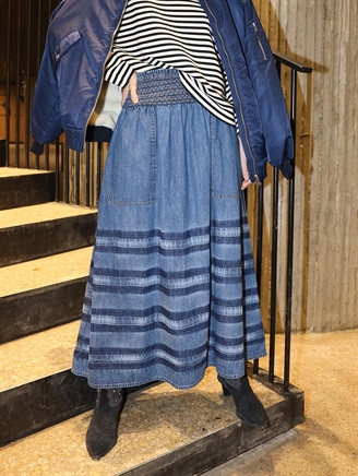 Lollys Laundry AmondLL Maxi Skirt Blue